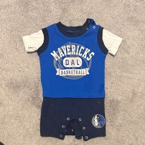 NBA Mavericks Blue and Navy Kids One Piece